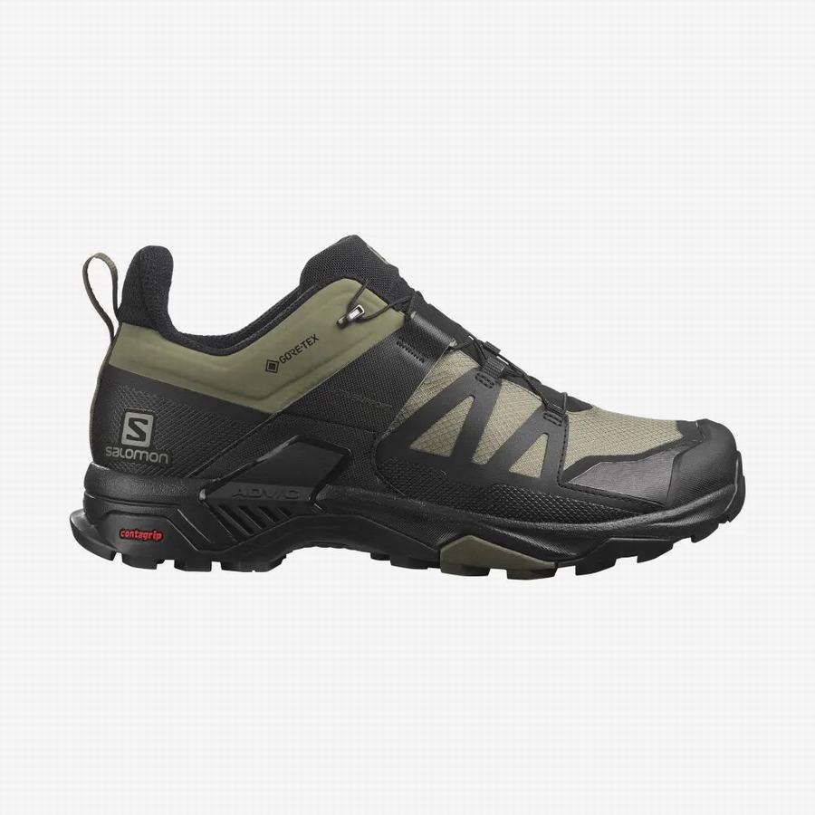 Salomon X Ultra 4 Wide Gore-tex Tursko Herre Svart/Olivengrønne (MXE6098QT)